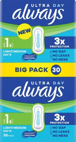 Always 30kpl Ultra Day Light/Medium S1 terveysside