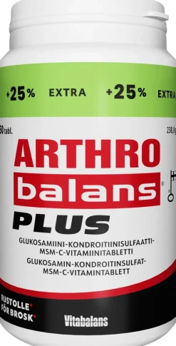 Arthrobalans® Plus 150 tabl., glukosamiini-kondroitiinisulfaatti-MSM-C-vitamiinitabletti, Vitabalans