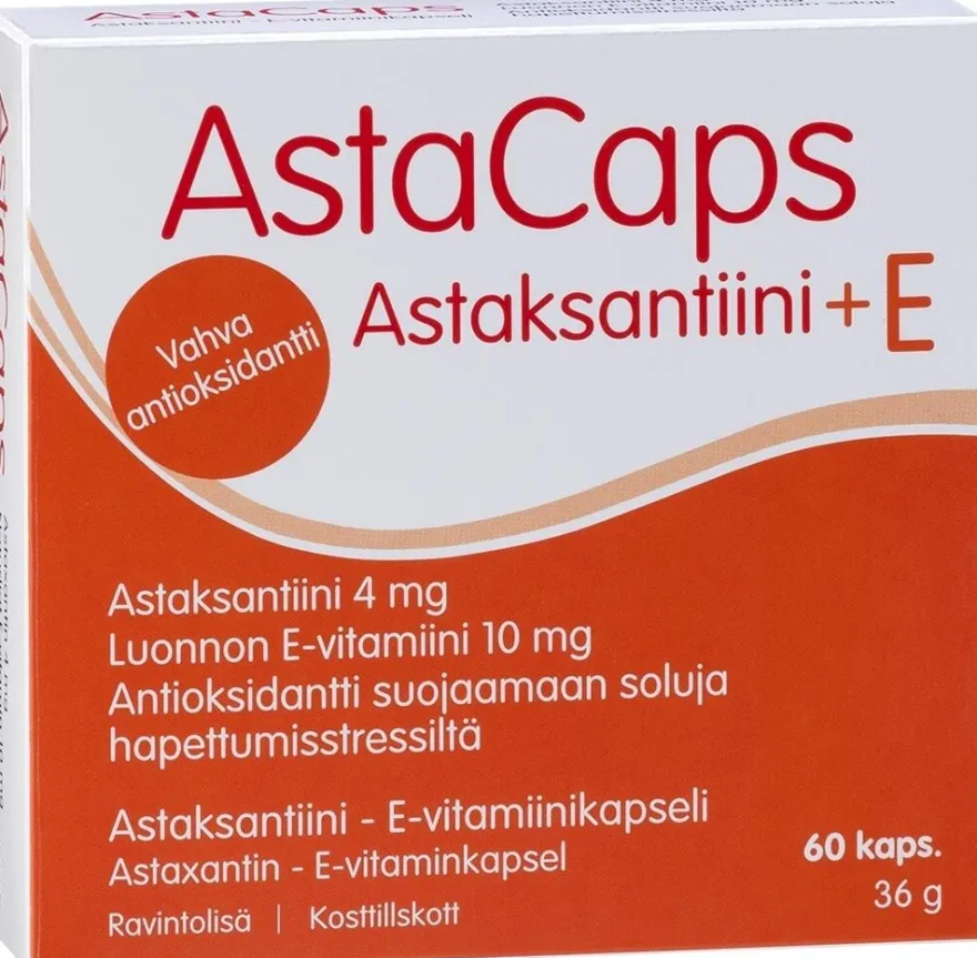 AstaCaps astaksantiini-E-vitamiinikapseli 60 kaps
