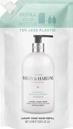 Baylis & Harding Jasmine & Apple Blossom Anti Bacterial käsisaippua täyttöpussi 1L