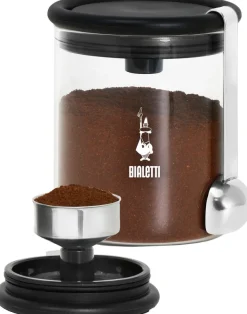 Bialetti kahvipurkki kahvimitalla, lasi