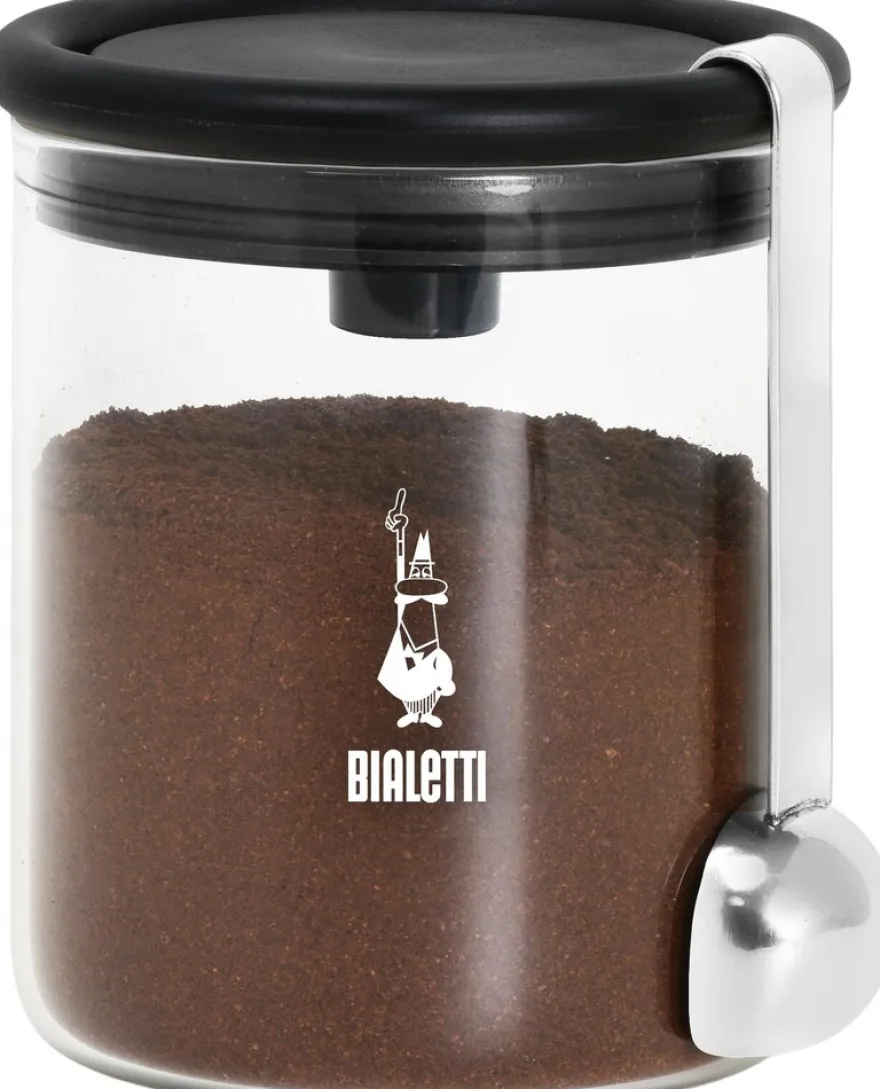 Bialetti kahvipurkki kahvimitalla, lasi