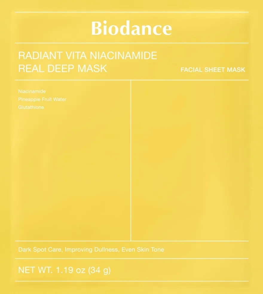 Biodance Radiant Vita Niacinamide Real Deep Mask kasvonaamio