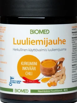 Biomed maustettu poron luuliemijauhe kurkumiini-inkivääri-chili 40 g