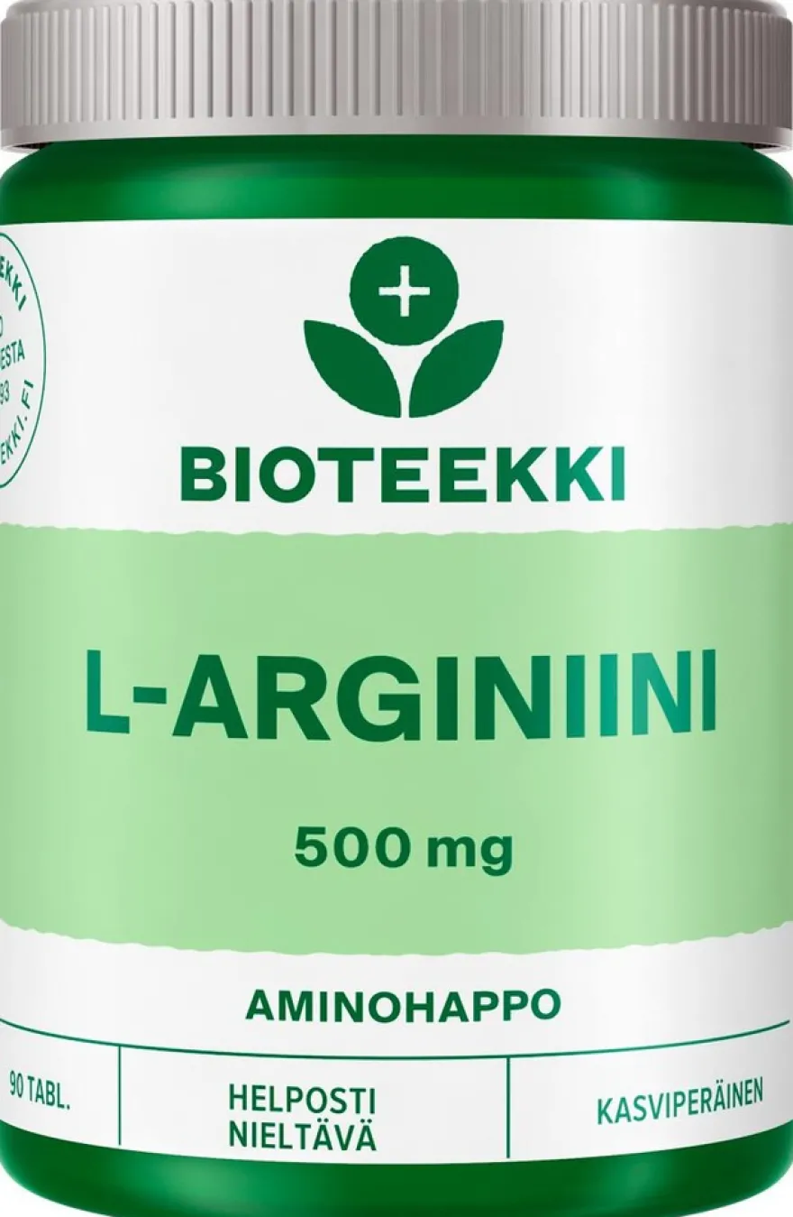 Bioteekki L-Arginiini 500 mg aminohappo ravintolisä 90 tabl.