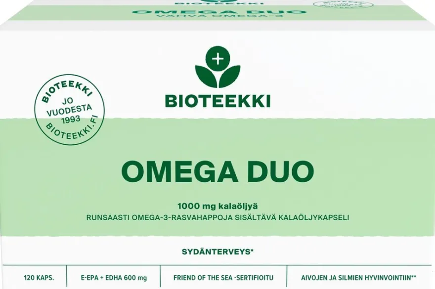 Bioteekki Omega Duo rasvahappovalmiste ravintolisä 120 kaps.