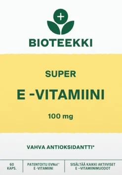 Bioteekki Super E-vitamiini ravintolisä 60 kaps.