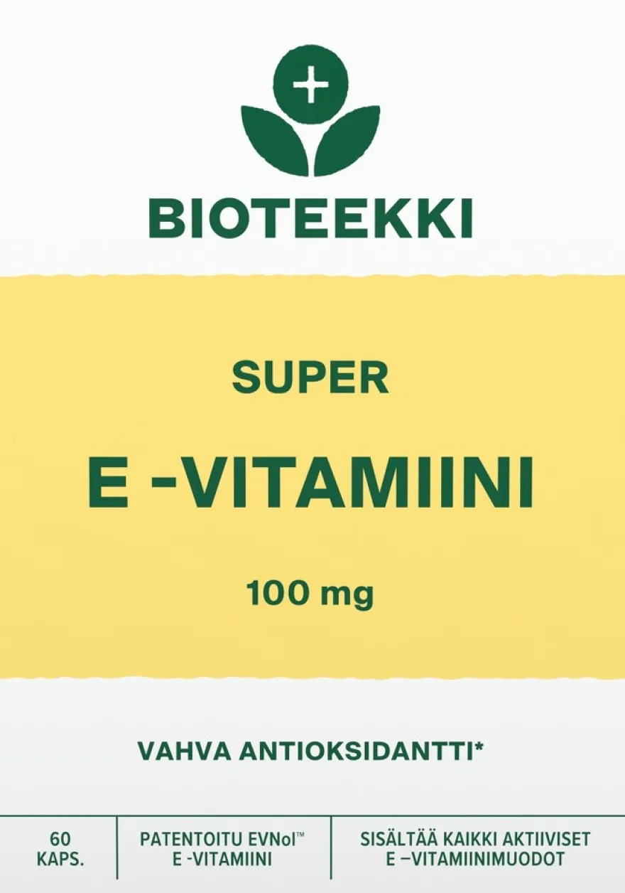 Bioteekki Super E-vitamiini ravintolisä 60 kaps.