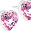 Blomdahl Heart Light Rose korvakorut 6 mm