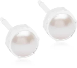Blomdahl MP Bezel Pearl 6 mm, White korvakorut
