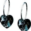 Blomdahl Ring 14mm Heart 10mm, Black Diamond korvakorut