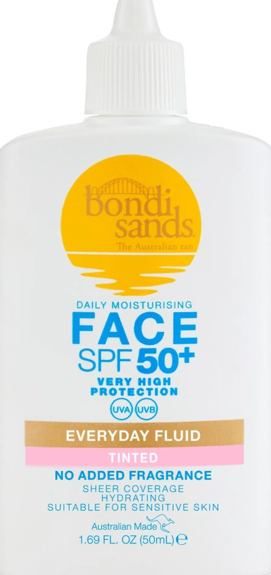 Bondi Sands SPF50+ Everyday Tinted Face Fluid sävytetty aurinkosuojavoide kasvoille 50 ml