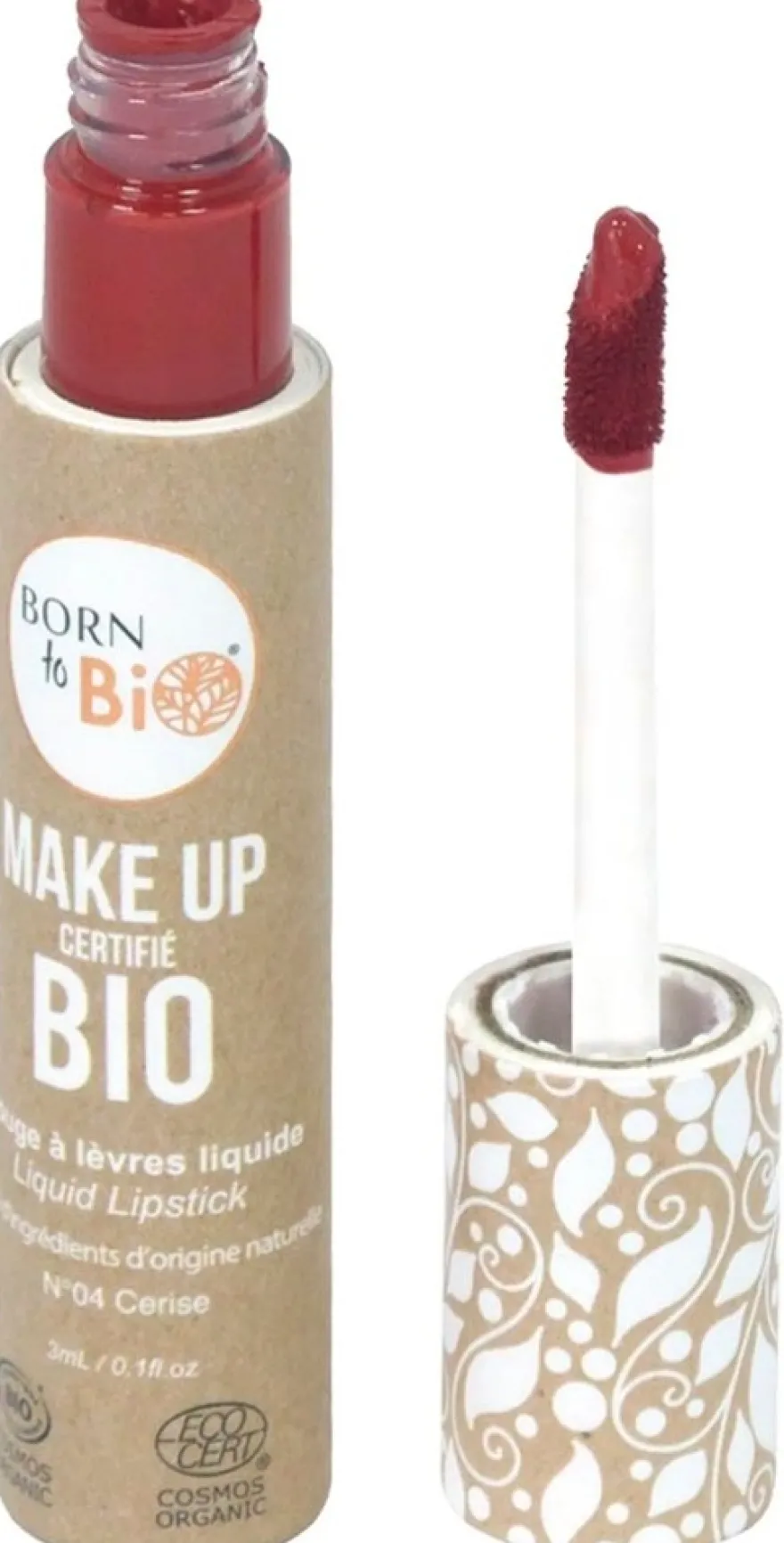 Born to Bio Organic Liquid Lipstick N°4 - Nestemäinen huulipuna Cerise 3ml