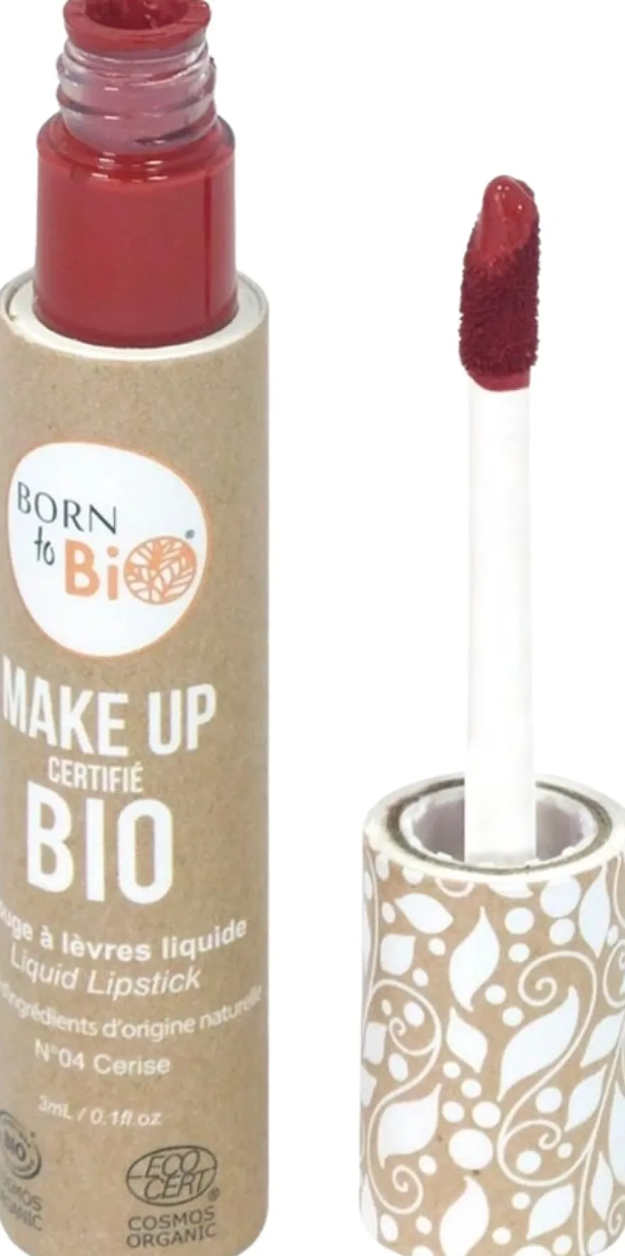 Born to Bio Organic Liquid Lipstick N°4 - Nestemäinen huulipuna Cerise 3ml