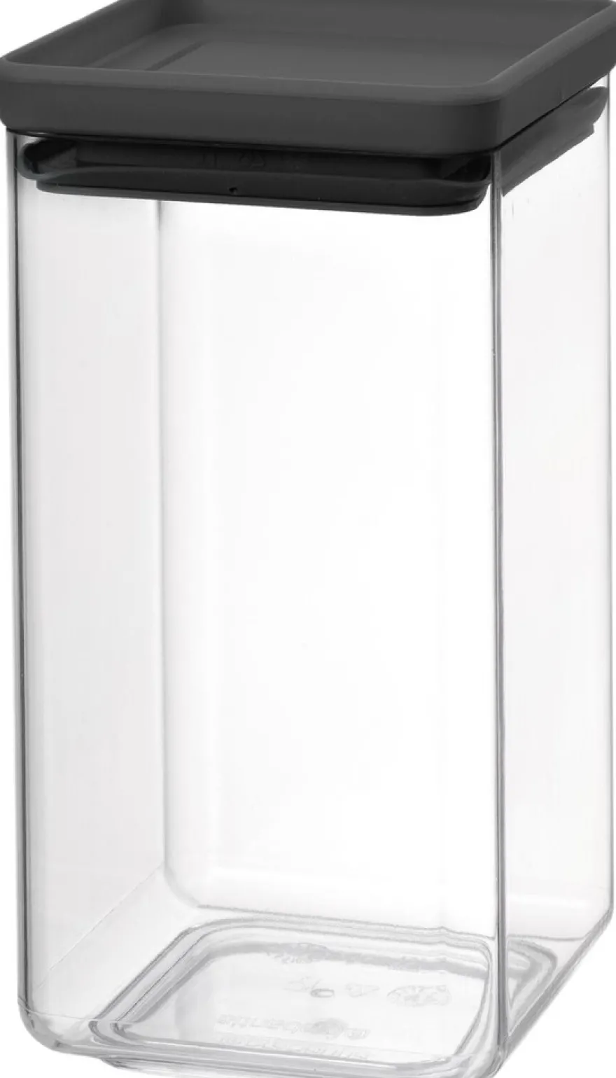 Brabantia nelikulmainen säilytyspurkki 1,6L dark grey