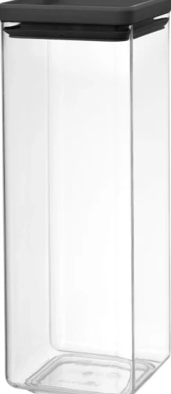 Brabantia nelikulmainen säilytyspurkki 2,5L dark grey