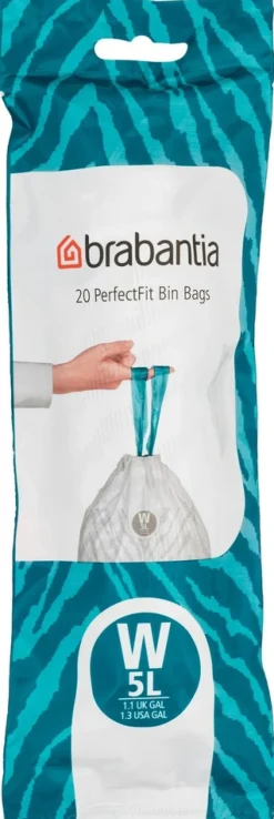 Brabantia PerfectFit roskapussit W 5L 20pss white