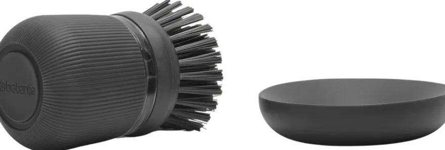 Brabantia Saippuaa annosteleva tiskiharja dark grey