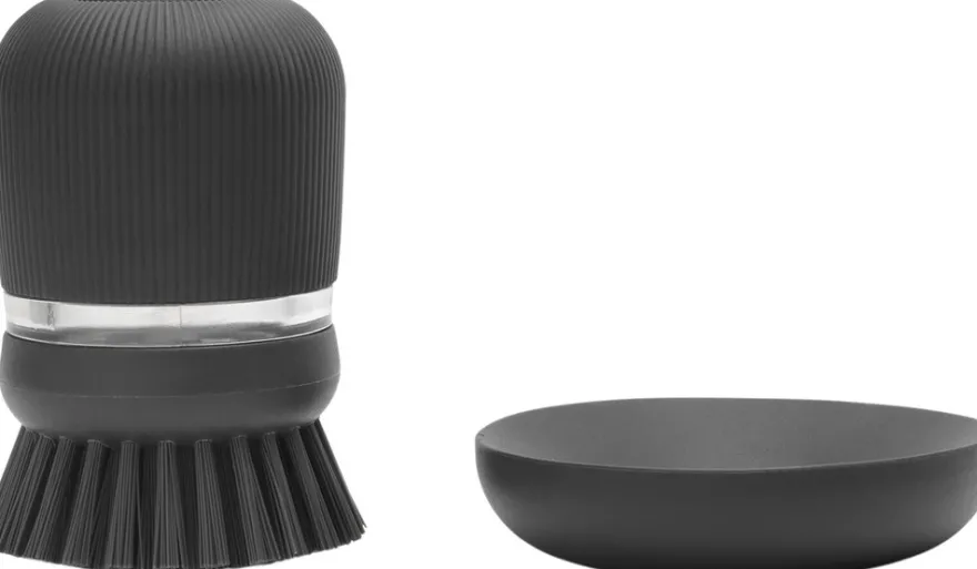 Brabantia Saippuaa annosteleva tiskiharja dark grey
