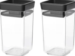 Brabantia Tasty+ pinottava säilytyspurkki 2 kpl dark grey