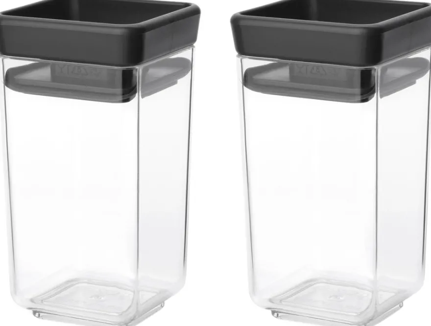 Brabantia Tasty+ pinottava säilytyspurkki 2 kpl dark grey