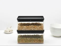 Brabantia Tasty+ pinottava säilytyspurkki 1,5L dark grey