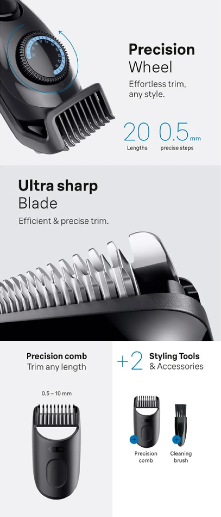 Braun Series 3 Styler BT 3500 Black/Blue Partatrimmeri