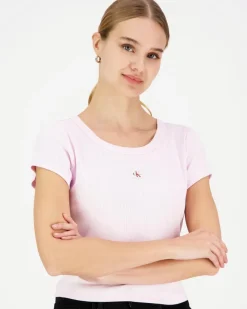 Calvin Klein Jeans Woven label 2x2 baby rib t-paita