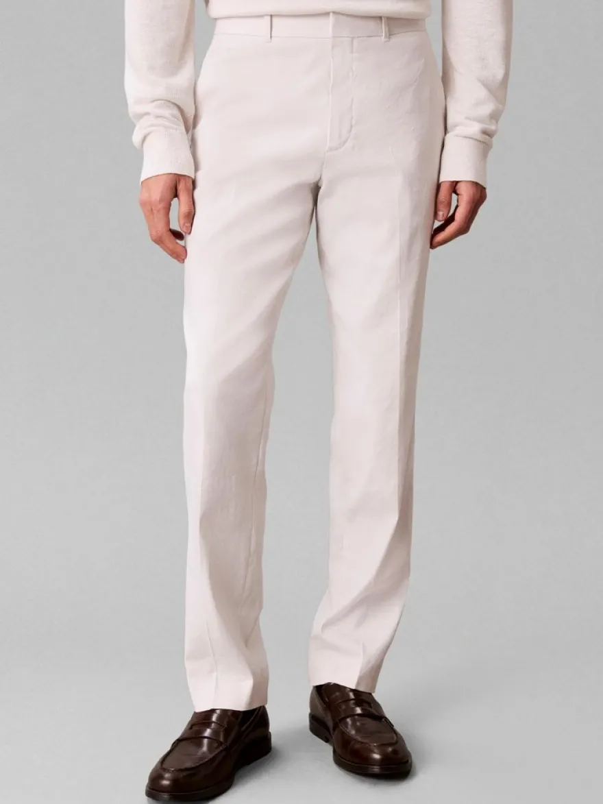 Calvin Klein Linen lyocell slim trouser housut