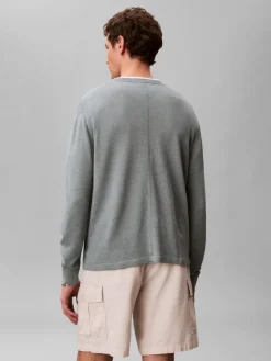 Calvin Klein Ls linen blend crew swtr neule