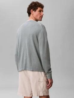 Calvin Klein Ls linen blend crew swtr neule