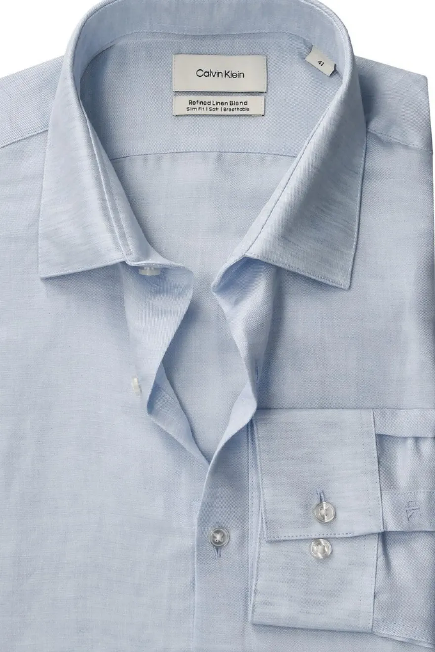 Calvin Klein Slim ref linen bld sld kauluspaita