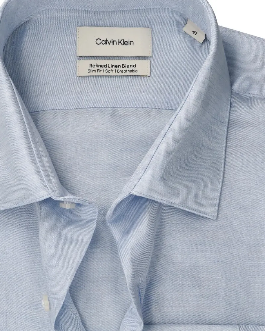 Calvin Klein Slim ref linen bld sld kauluspaita