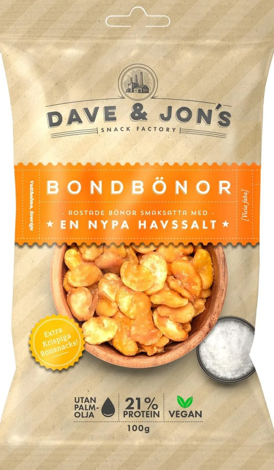 Dave&Jons paahdettuja härkäpapuja merisuolan kanssa 100 g