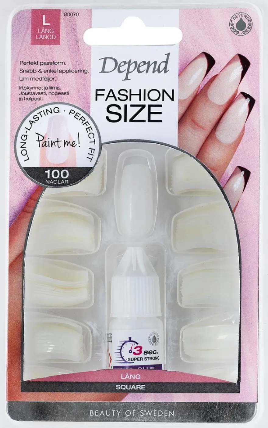 Depend Fashion Size 100-pack Long Square nr 80070
