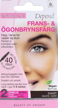 Depend Ripsien ja Kulmakarvojen Pikavärjäys Musta 9016