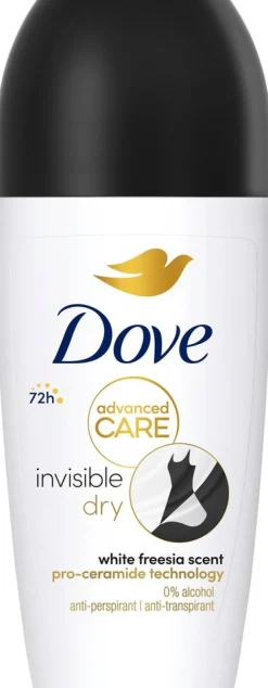 Dove 72h Advanced Care Invisible Dry Antiperspirantti Deodorantti Roll-on mukana kosteusvoide 50 ml