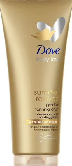 Dove Summer Revived Light to Medium Itseruskettava rusketus vaaleasta keskitummaan 200 ml