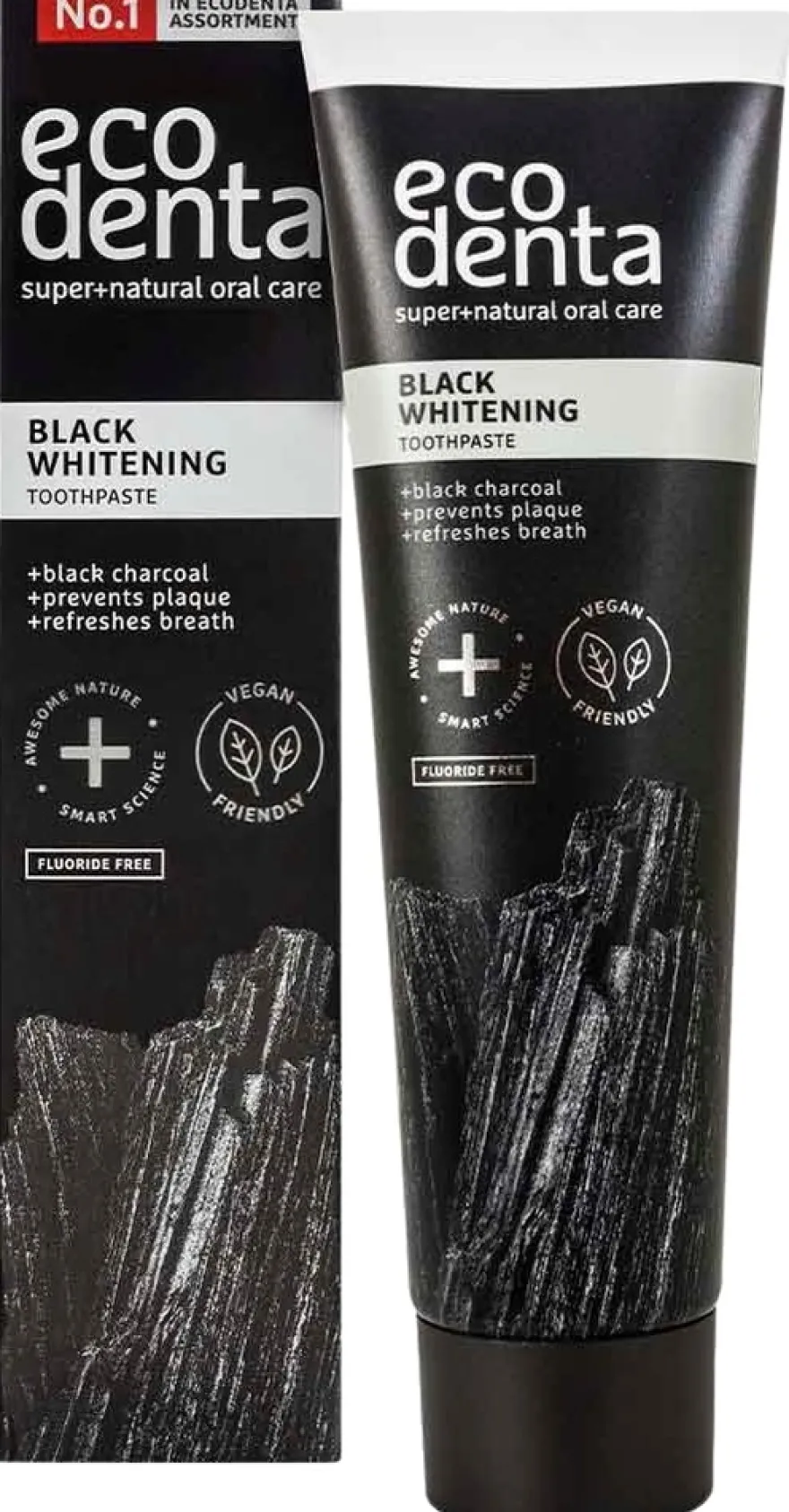 Ecodenta Black Whitening valkaiseva hiilihammastahna, 100ml