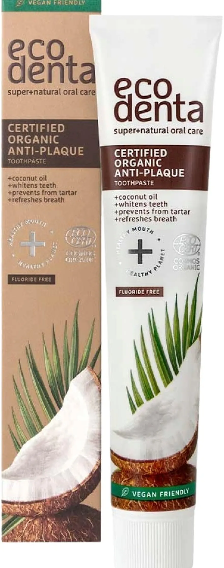 Ecodenta Organic Anti-Plaque Coconut hammastahna, 75ml