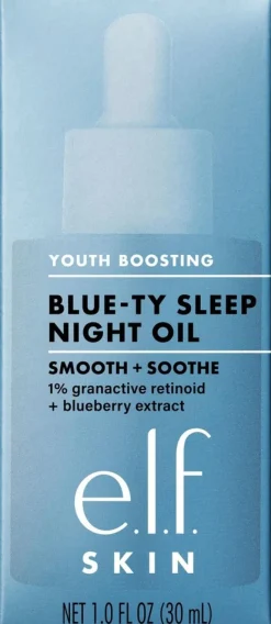 e.l.f cosmetics SKIN Youth Boosting Advanced Night Retinoid Blue-ty sleep night oil kasvoöljy 30 ml