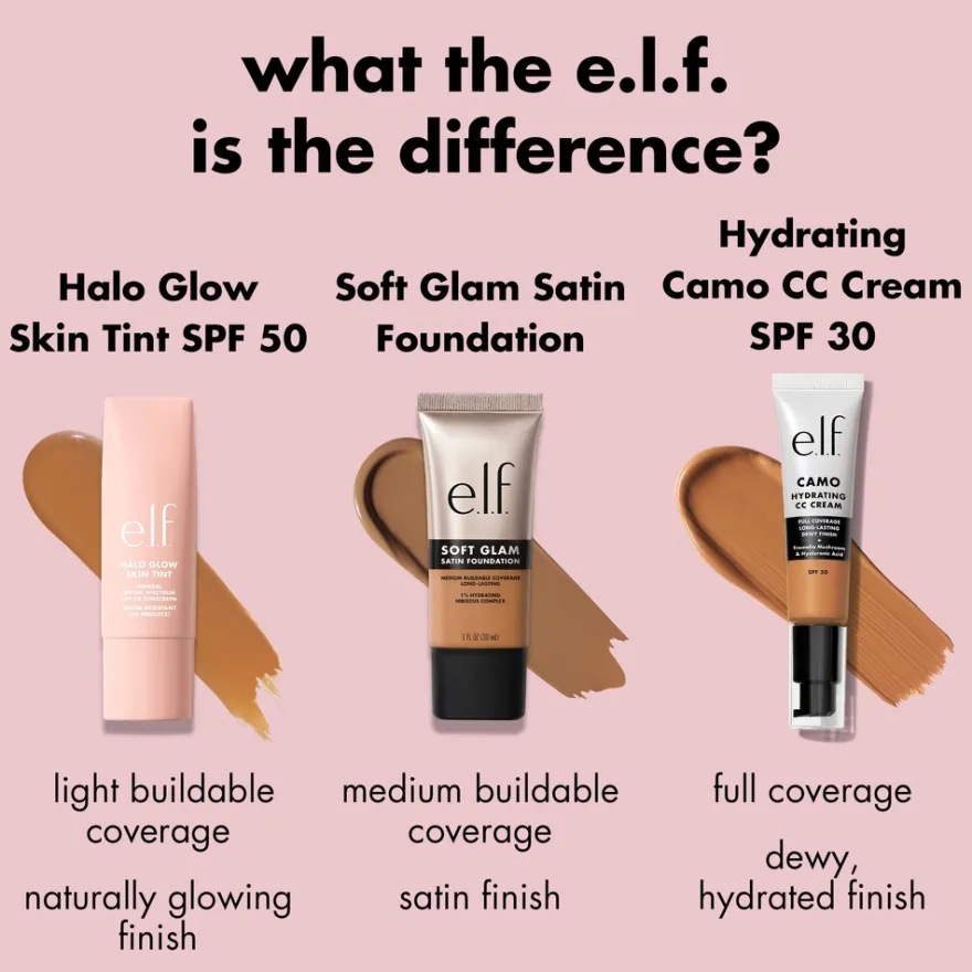 e.l.f. Halo Glow Skin Tint SPF 50 -meikkivoide 30 ml