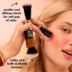 E.L.F Makeup Brushes Cream Blush & Bronzer Duo Brush sivellin