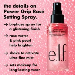 E.L.F Power Grip Rose Setting Spray meikinkiinnityssuihke 80 ml