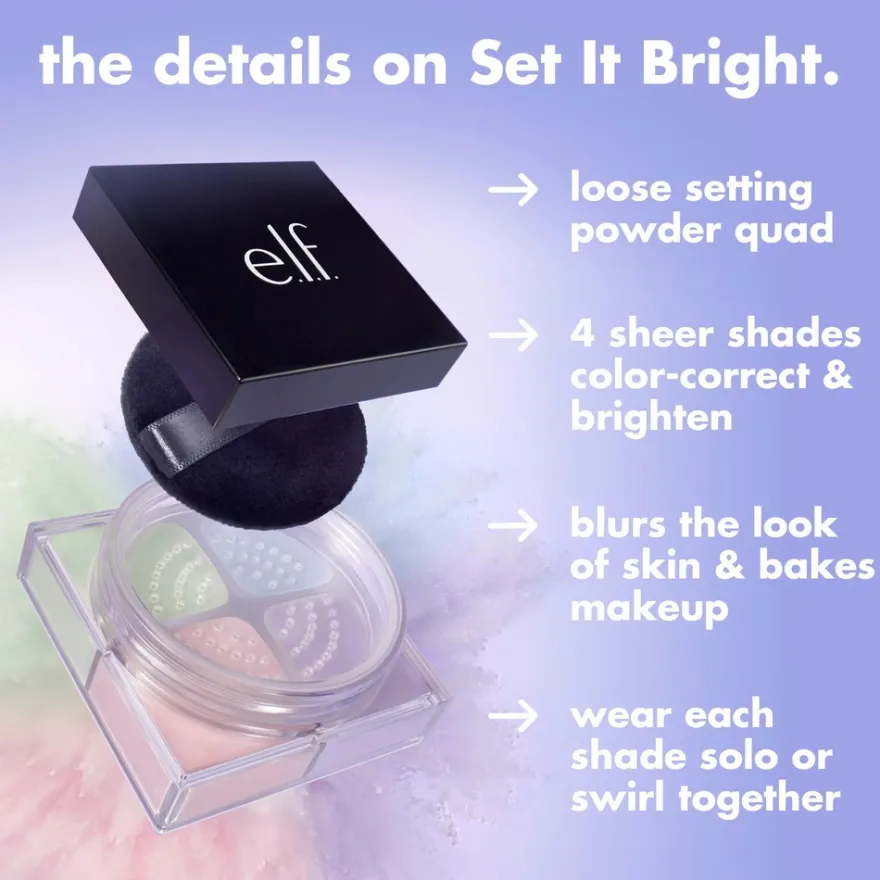 E.L.F Set it Bright Powder Quad irtopuuteri 10,6 g