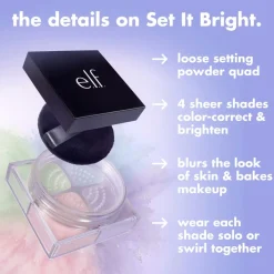 E.L.F Set it Bright Powder Quad irtopuuteri 10,6 g