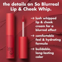 E.L.F So Blurreal Lip & Cheek Whip poski- ja huulipuna 4,3 g