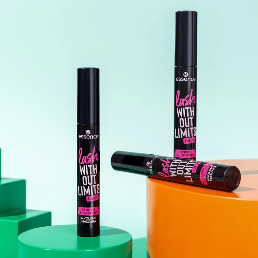 essence lash WITHOUT LIMITS TUBING Extreme Lengthening & Volume Mascara 04 Black Tubing 13 ml