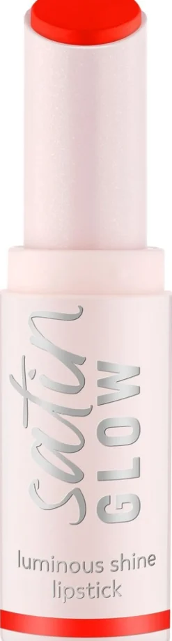 essence satin GLOW luminous shine lipstick 07 Coral It A Day 3.5 g