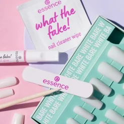 essence what the fake! PRESS-ON NAILS manicure set 04 BARE WHITE 28 st